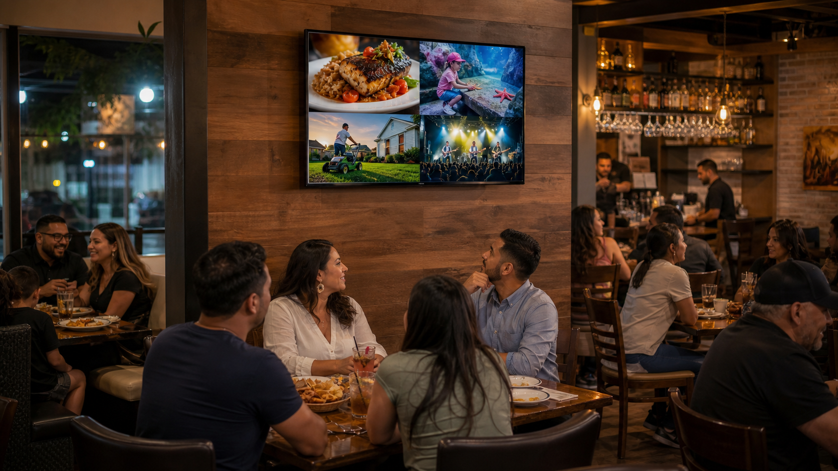 Guests enjoying locally relevant content on an Adventure Media TV