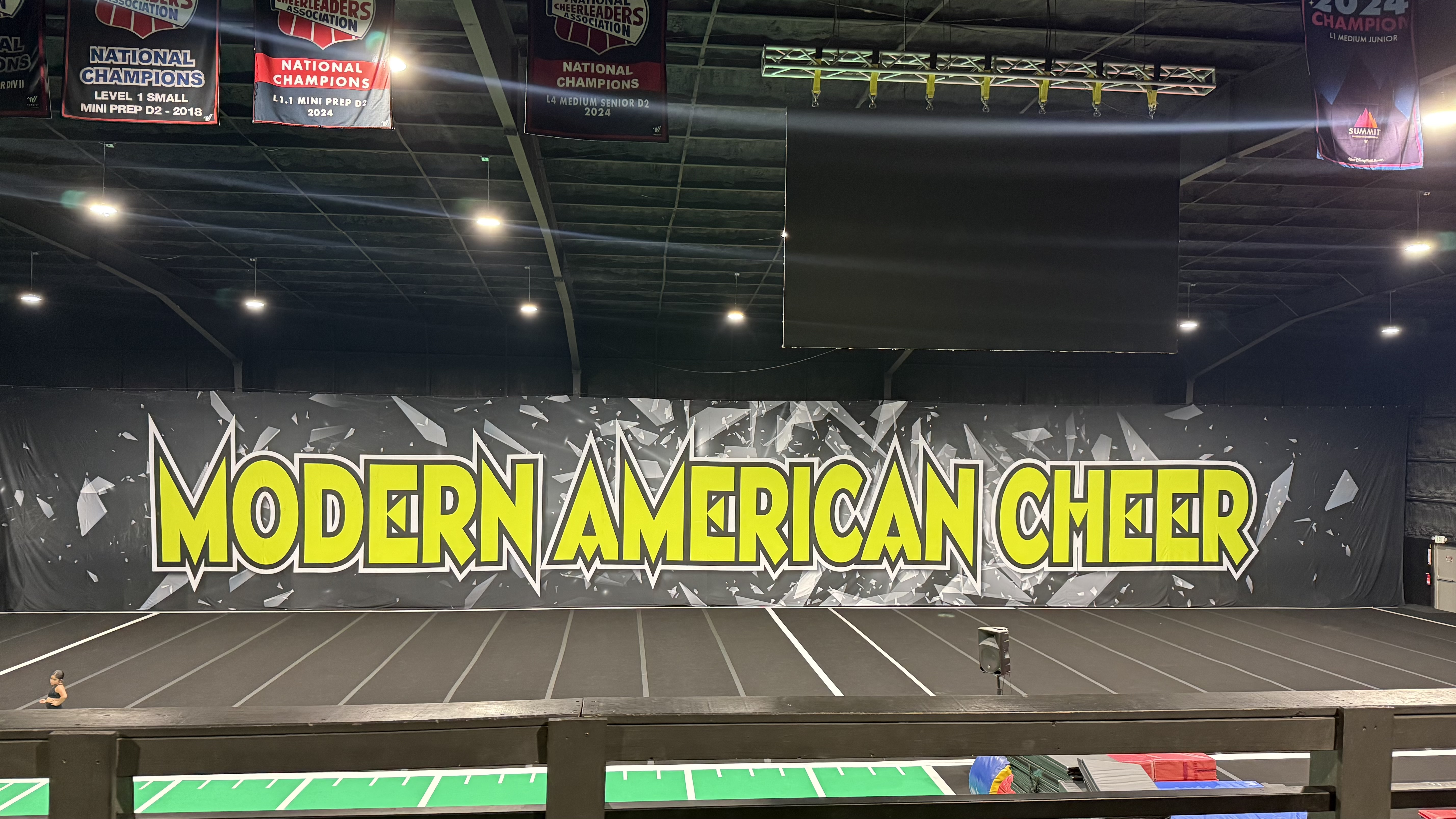 Adventure Media screen inside Modern American Cheer